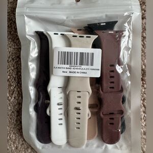 Apple Watch Silicone Band Set - Black, White, Light Tan, Apricot, Navy, Maroon